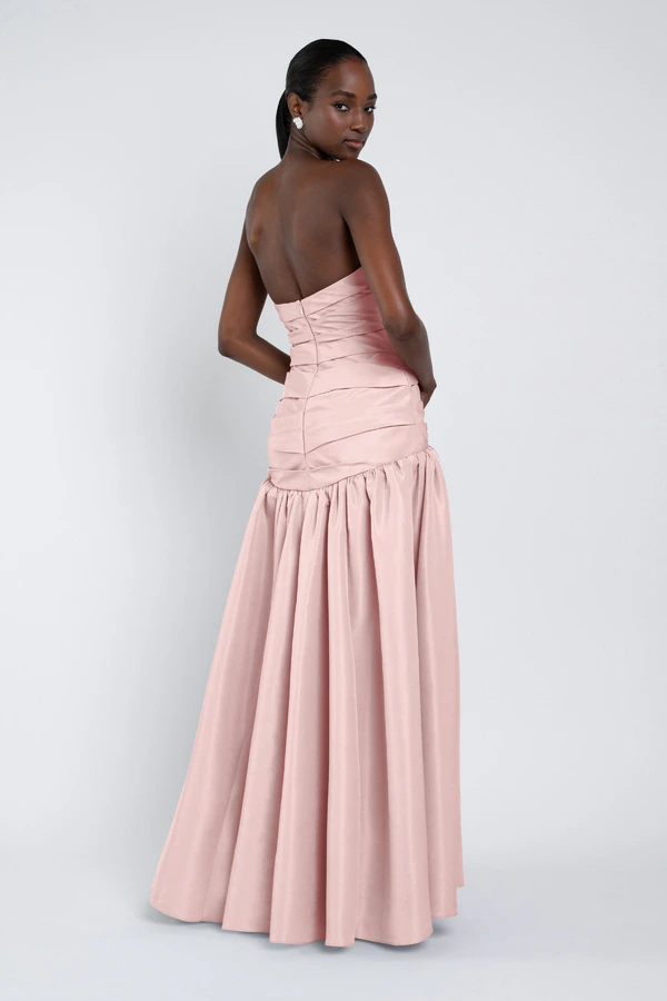Sarah Pink Taffeta Bridesmaid Dress by Jenny Yoo — Powder Pink (back) Sarah Pink Taffeta Bridesmaid Dress by Jenny Yoo
