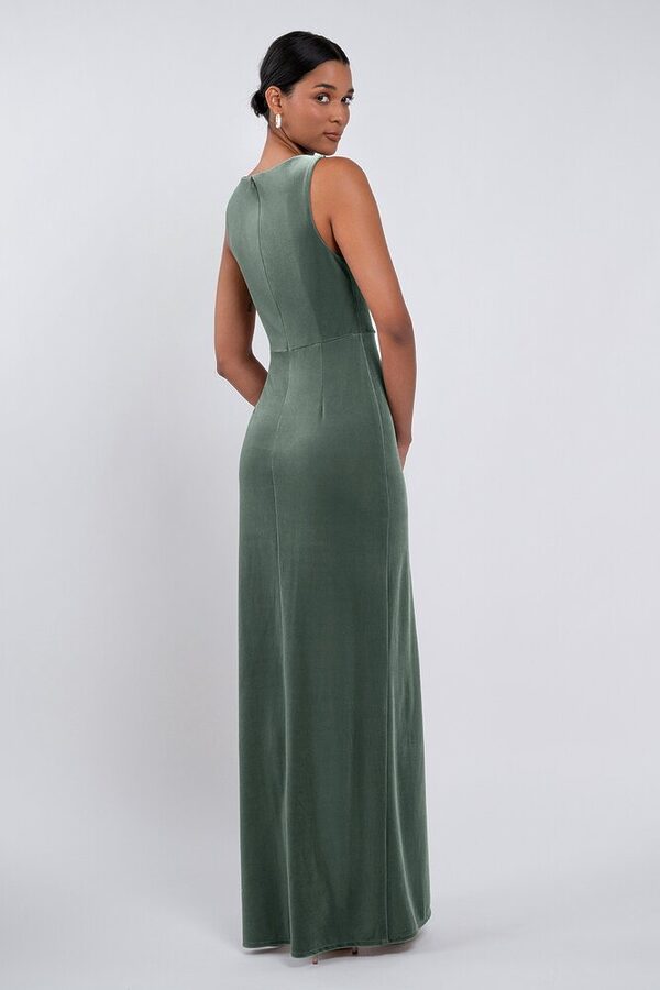 Brielle bridesmaid dress by Jenny Yoo in Dark, Eucalyptus - Green - Back Brielle bridesmaid dress by Jenny Yoo in Dark, Eucalyptus - Green - Back