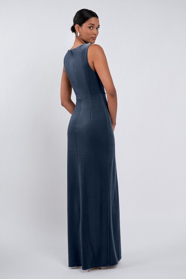 Brielle bridesmaid dress by Jenny Yoo in French, Blue - Blue - Back Brielle bridesmaid dress by Jenny Yoo in French, Blue - Blue - Back