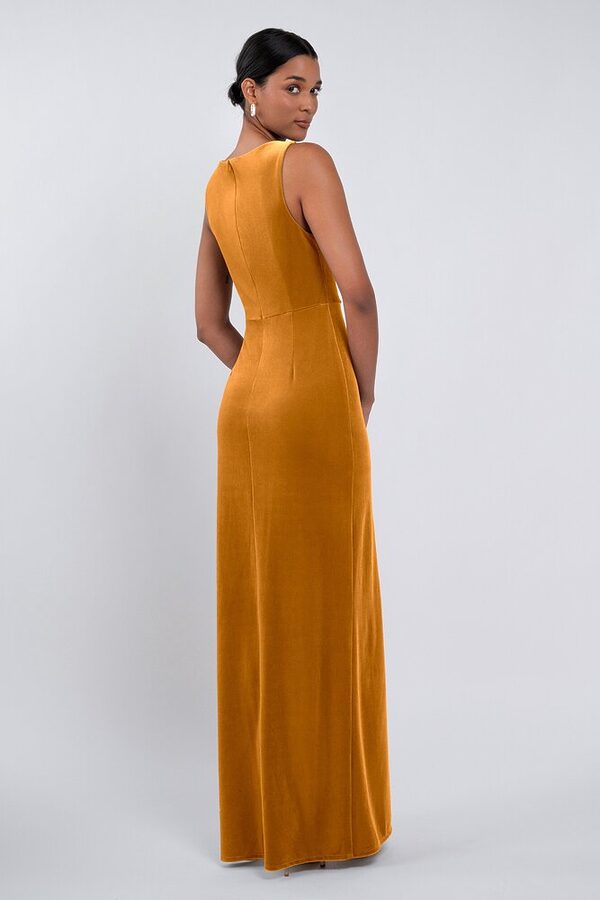 Brielle bridesmaid dress by Jenny Yoo in Marigold - Gold - Back Brielle bridesmaid dress by Jenny Yoo in Marigold - Gold - Back