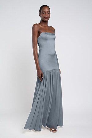 Celia bridesmaid dress by Jenny Yoo in Chambray - Blue - Front