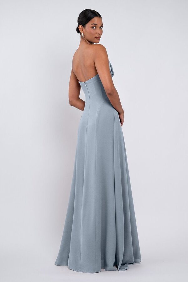 Cheyenne bridesmaid dress by Jenny Yoo in Chambray - Blue - Back Cheyenne bridesmaid dress by Jenny Yoo in Chambray - Blue - Back