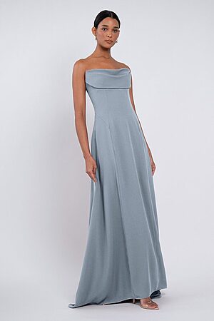 Cheyenne bridesmaid dress by Jenny Yoo in Chambray - Blue - Front