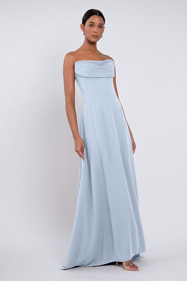 Cheyenne bridesmaid dress by Jenny Yoo in Whisper, Blue - Blue - Front Cheyenne bridesmaid dress by Jenny Yoo in Whisper, Blue - Blue - Front