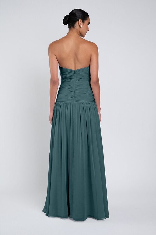 Cynthia luxe chiffon bridesmaid dress by Jenny Yoo in Agave - Green - Back Cynthia luxe chiffon bridesmaid dress by Jenny Yoo in Agave - Green - Back