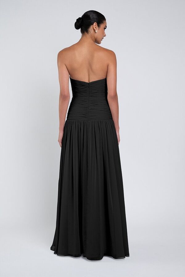 Cynthia luxe chiffon bridesmaid dress by Jenny Yoo in Black - Black - Back Cynthia luxe chiffon bridesmaid dress by Jenny Yoo in Black - Black - Back