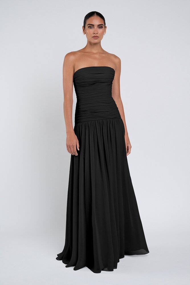 Cynthia luxe chiffon bridesmaid dress by Jenny Yoo in Black - Black - Front Cynthia luxe chiffon bridesmaid dress by Jenny Yoo in Black - Black - Front