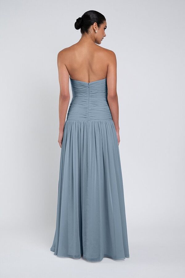 Cynthia luxe chiffon bridesmaid dress by Jenny Yoo in Blue Bell - Blue - Back Cynthia luxe chiffon bridesmaid dress by Jenny Yoo in Blue Bell - Blue - Back