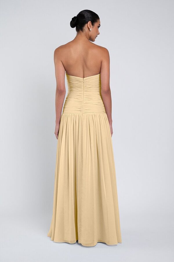 Cynthia luxe chiffon bridesmaid dress by Jenny Yoo in Buttercup - Yellow - Back Cynthia luxe chiffon bridesmaid dress by Jenny Yoo in Buttercup - Yellow - Back