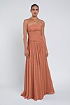 Cynthia luxe chiffon bridesmaid dress by Jenny Yoo in Canyon Sunset - Orange - Front