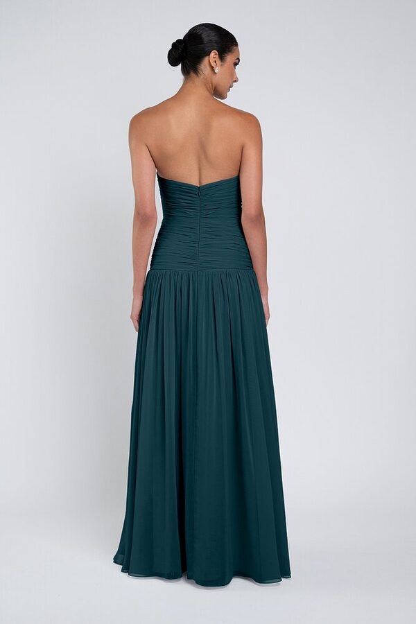 Cynthia luxe chiffon bridesmaid dress by Jenny Yoo in Caspian Sea - Navy - Back Cynthia luxe chiffon bridesmaid dress by Jenny Yoo in Caspian Sea - Navy - Back