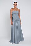 Cynthia luxe chiffon bridesmaid dress by Jenny Yoo in Chambray - Blue - Front
