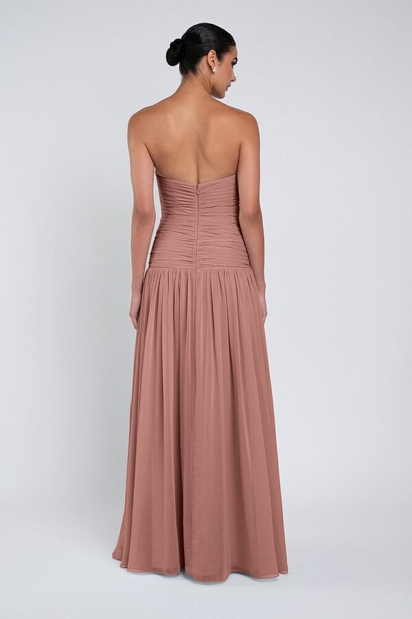 Cynthia luxe chiffon bridesmaid dress by Jenny Yoo in Clay - Orange - Back Cynthia luxe chiffon bridesmaid dress by Jenny Yoo in Clay - Orange - Back