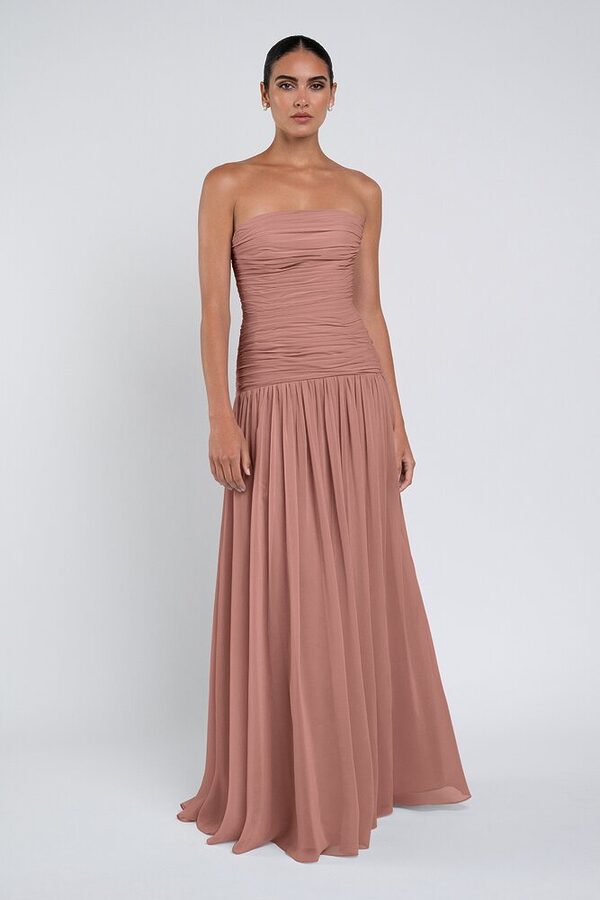 Cynthia luxe chiffon bridesmaid dress by Jenny Yoo in Clay - Orange - Front Cynthia luxe chiffon bridesmaid dress by Jenny Yoo in Clay - Orange - Front