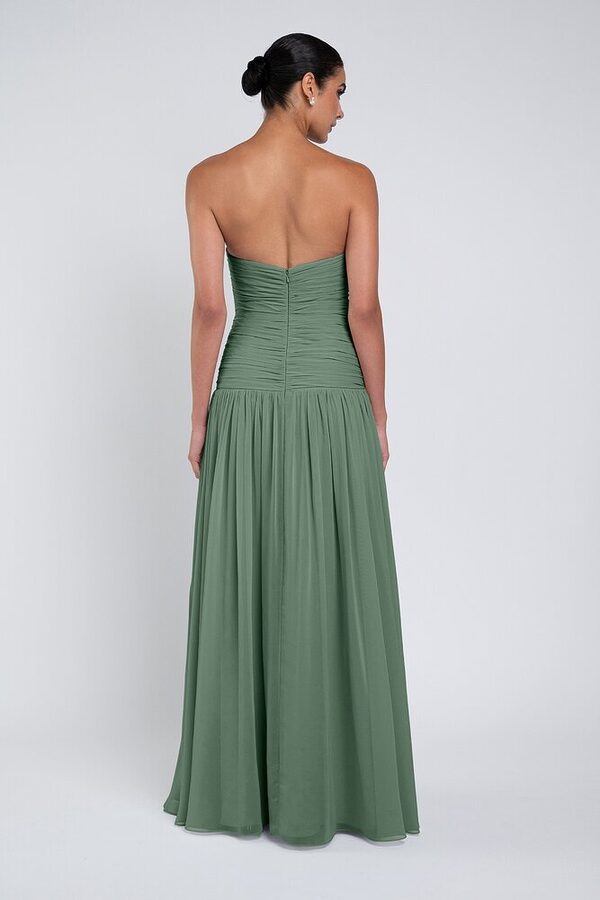 Cynthia luxe chiffon bridesmaid dress by Jenny Yoo in Eucalyptus - Green - Back Cynthia luxe chiffon bridesmaid dress by Jenny Yoo in Eucalyptus - Green - Back