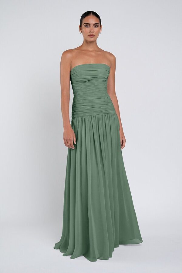 Cynthia luxe chiffon bridesmaid dress by Jenny Yoo in Eucalyptus - Green - Front Cynthia luxe chiffon bridesmaid dress by Jenny Yoo in Eucalyptus - Green - Front