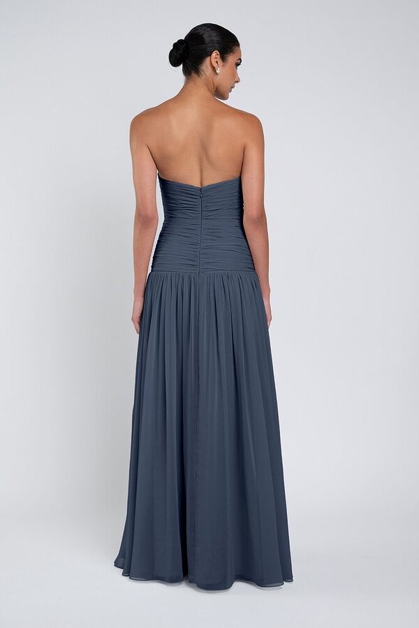 Cynthia luxe chiffon bridesmaid dress by Jenny Yoo in Evening Blue - Navy - Back Cynthia luxe chiffon bridesmaid dress by Jenny Yoo in Evening Blue - Navy - Back