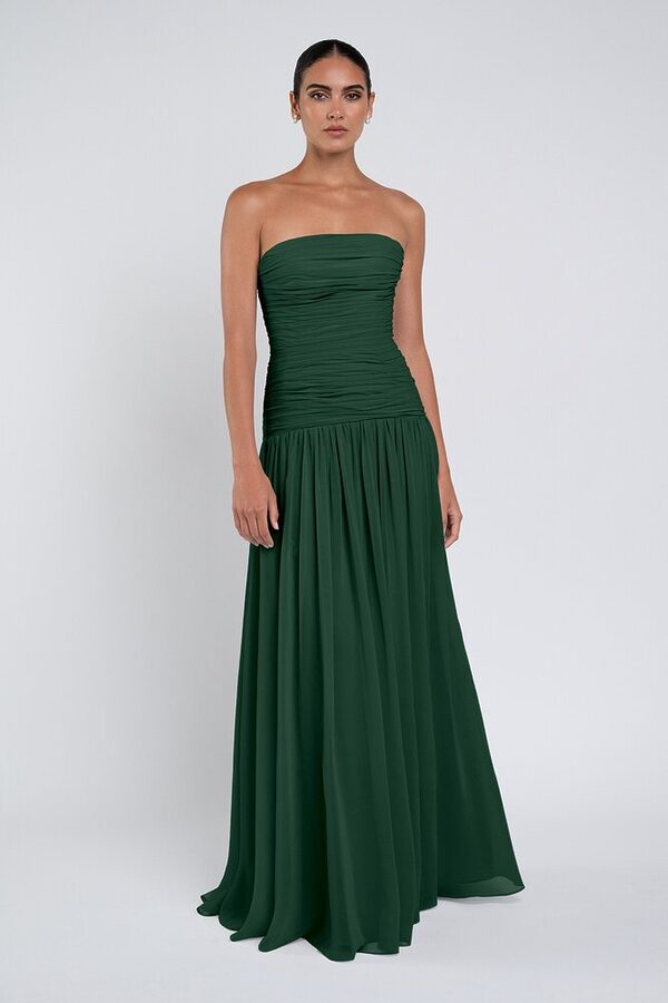 Cynthia luxe chiffon bridesmaid dress by Jenny Yoo in Forrest - Green - Front Cynthia luxe chiffon bridesmaid dress by Jenny Yoo in Forrest - Green - Front