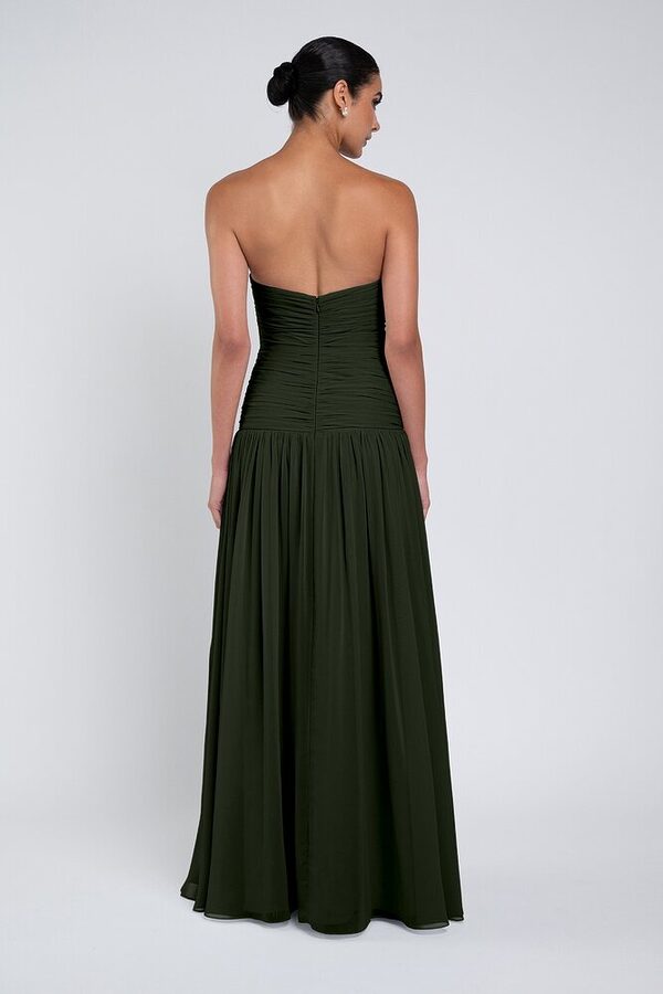 Cynthia luxe chiffon bridesmaid dress by Jenny Yoo in Loden - Green - Back Cynthia luxe chiffon bridesmaid dress by Jenny Yoo in Loden - Green - Back
