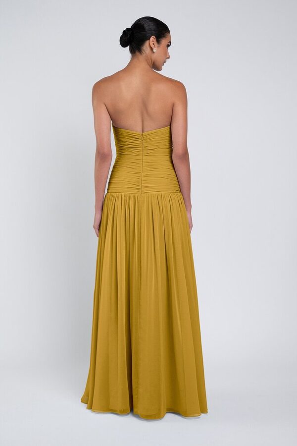 Cynthia luxe chiffon bridesmaid dress by Jenny Yoo in Marigold - Yellow - Back Cynthia luxe chiffon bridesmaid dress by Jenny Yoo in Marigold - Yellow - Back