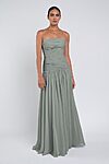 Cynthia luxe chiffon bridesmaid dress by Jenny Yoo in Moss - Green - Front