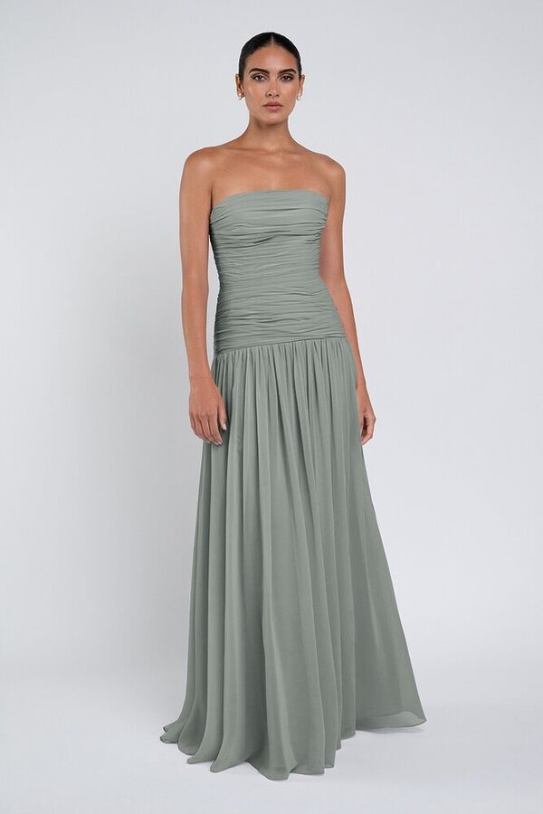 Cynthia luxe chiffon bridesmaid dress by Jenny Yoo in Moss - Green - Front Cynthia luxe chiffon bridesmaid dress by Jenny Yoo in Moss - Green - Front