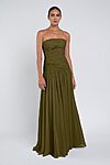 Cynthia luxe chiffon bridesmaid dress by Jenny Yoo in Olive - Green - Front