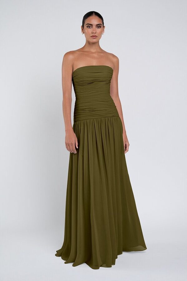 Cynthia luxe chiffon bridesmaid dress by Jenny Yoo in Olive - Green - Front Cynthia luxe chiffon bridesmaid dress by Jenny Yoo in Olive - Green - Front