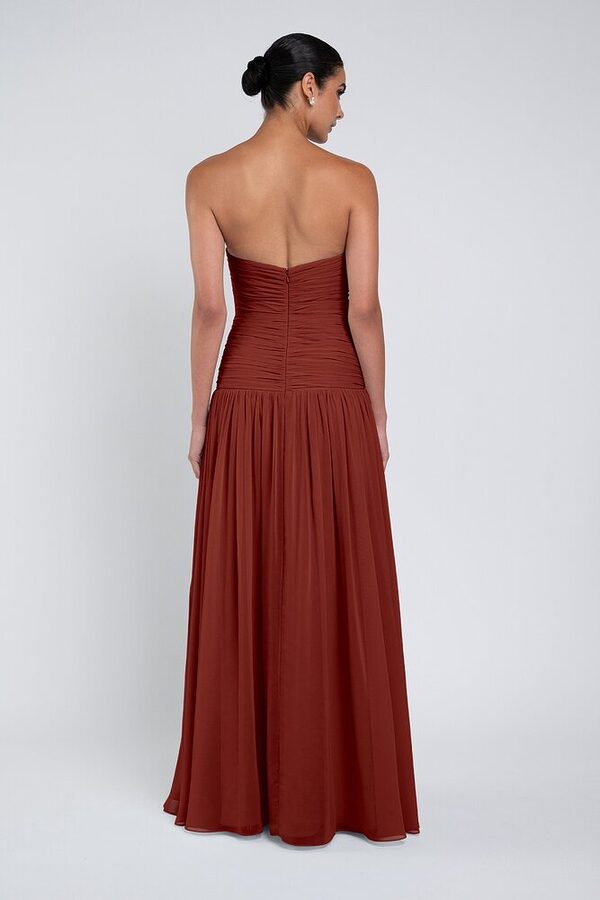 Cynthia luxe chiffon bridesmaid dress by Jenny Yoo in Rust - Orange - Back Cynthia luxe chiffon bridesmaid dress by Jenny Yoo in Rust - Orange - Back