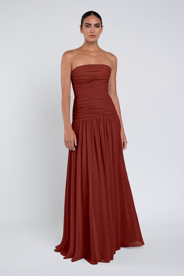 Cynthia luxe chiffon bridesmaid dress by Jenny Yoo in Rust - Orange - Front Cynthia luxe chiffon bridesmaid dress by Jenny Yoo in Rust - Orange - Front