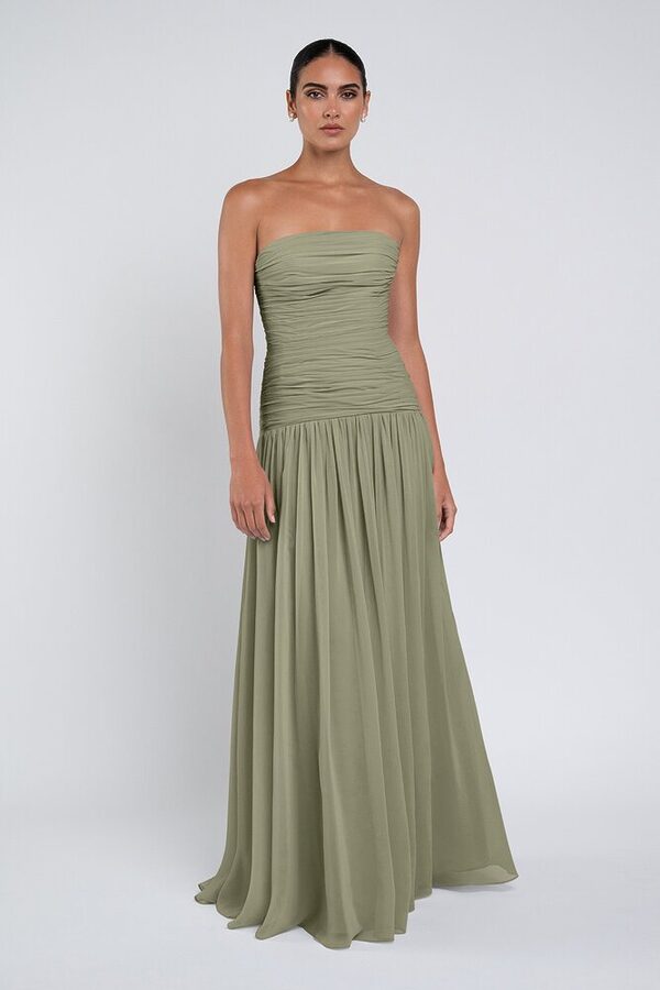 Cynthia luxe chiffon bridesmaid dress by Jenny Yoo in Sage - Green - Front Cynthia luxe chiffon bridesmaid dress by Jenny Yoo in Sage - Green - Front
