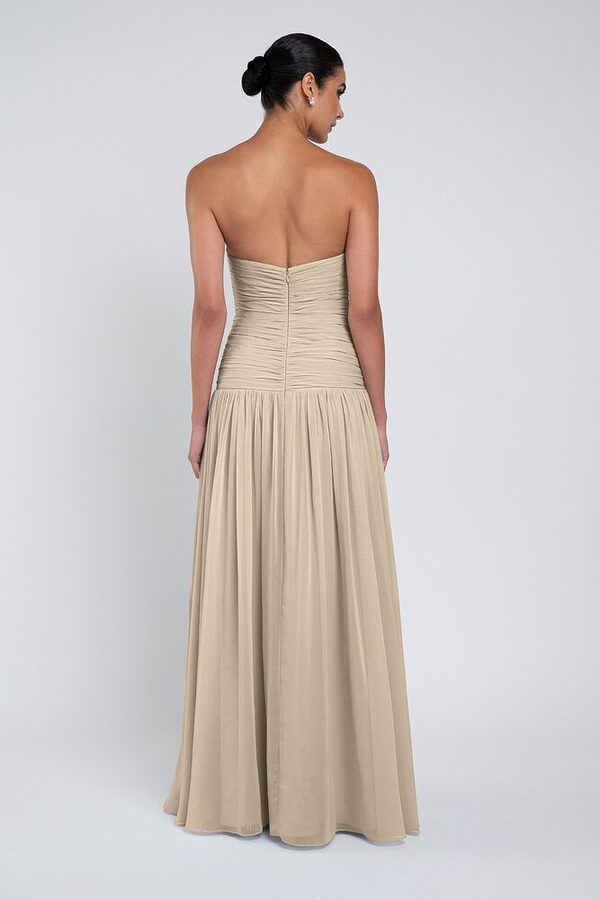 Cynthia luxe chiffon bridesmaid dress by Jenny Yoo in Sand Dune - Neutral - Back Cynthia luxe chiffon bridesmaid dress by Jenny Yoo in Sand Dune - Neutral - Back