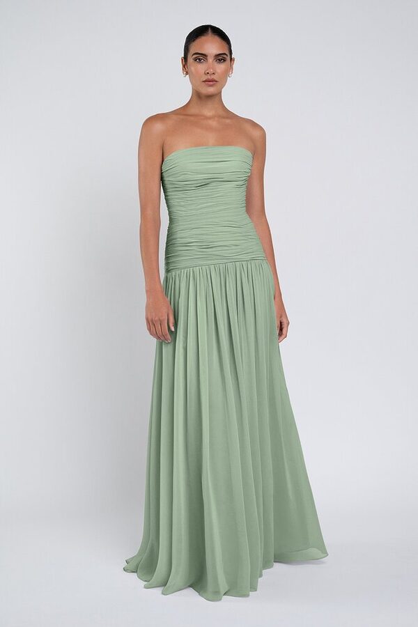 Cynthia luxe chiffon bridesmaid dress by Jenny Yoo in Sea Glass - Green - Front Cynthia luxe chiffon bridesmaid dress by Jenny Yoo in Sea Glass - Green - Front