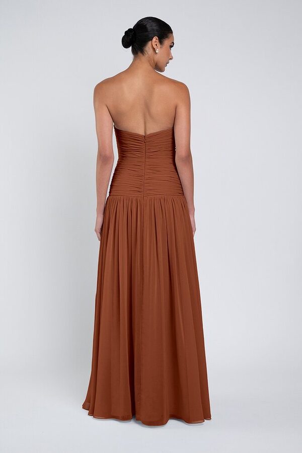 Cynthia luxe chiffon bridesmaid dress by Jenny Yoo in Terracotta - Orange - Back Cynthia luxe chiffon bridesmaid dress by Jenny Yoo in Terracotta - Orange - Back