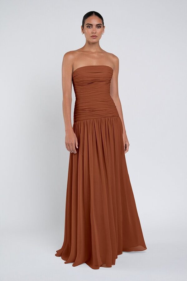 Cynthia luxe chiffon bridesmaid dress by Jenny Yoo in Terracotta - Orange - Front Cynthia luxe chiffon bridesmaid dress by Jenny Yoo in Terracotta - Orange - Front