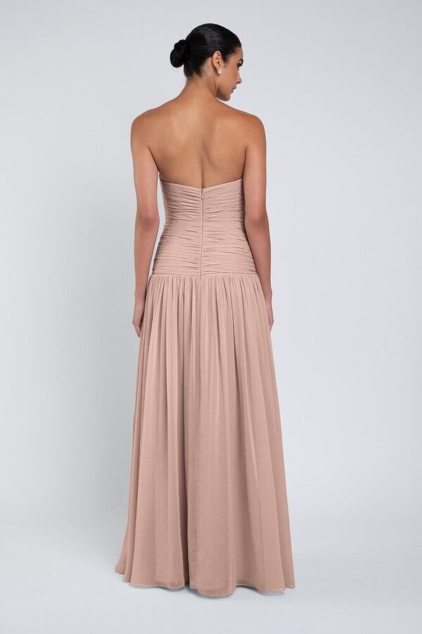 Cynthia luxe chiffon bridesmaid dress by Jenny Yoo in Whipped Apricot - Pink - Back Cynthia luxe chiffon bridesmaid dress by Jenny Yoo in Whipped Apricot - Pink - Back
