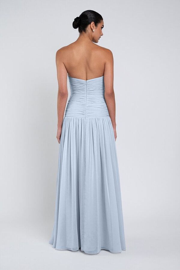 Cynthia luxe chiffon bridesmaid dress by Jenny Yoo in Whisper Blue - Blue - Back Cynthia luxe chiffon bridesmaid dress by Jenny Yoo in Whisper Blue - Blue - Back