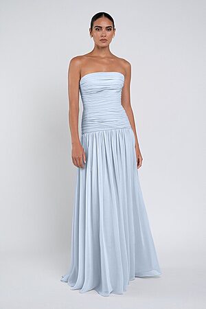 Cynthia luxe chiffon bridesmaid dress by Jenny Yoo in Whisper Blue - Blue - Front