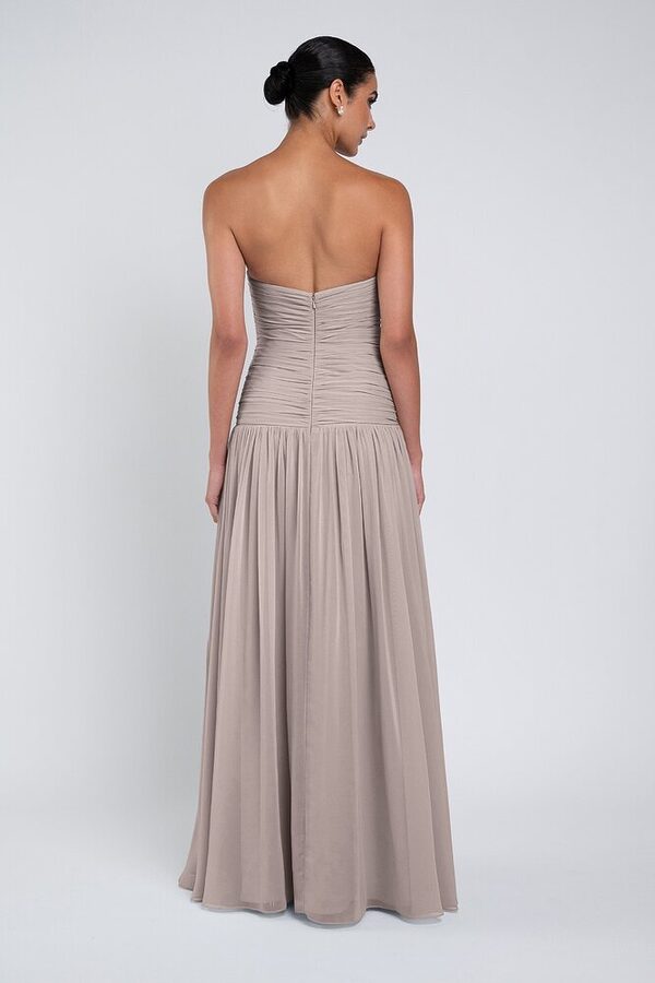 Cynthia luxe chiffon bridesmaid dress by Jenny Yoo in Woodrose - Burgundy - Back Cynthia luxe chiffon bridesmaid dress by Jenny Yoo in Woodrose - Burgundy - Back