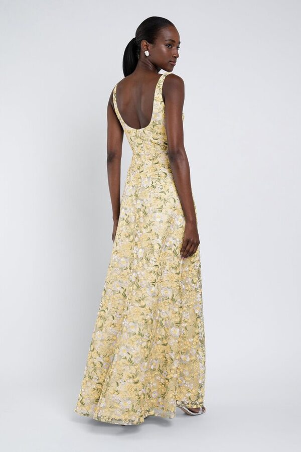 Lilly Ophelia embroidered bridesmaid dress by Jenny Yoo in Ophelia Buttercup - Yellow - Back Lilly Ophelia embroidered bridesmaid dress by Jenny Yoo in Ophelia Buttercup - Yellow - Back