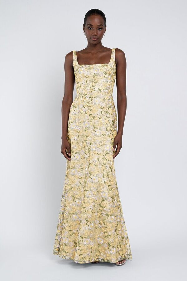 Lilly Ophelia embroidered bridesmaid dress by Jenny Yoo in Ophelia Buttercup - Yellow - Front Lilly Ophelia embroidered bridesmaid dress by Jenny Yoo in Ophelia Buttercup - Yellow - Front