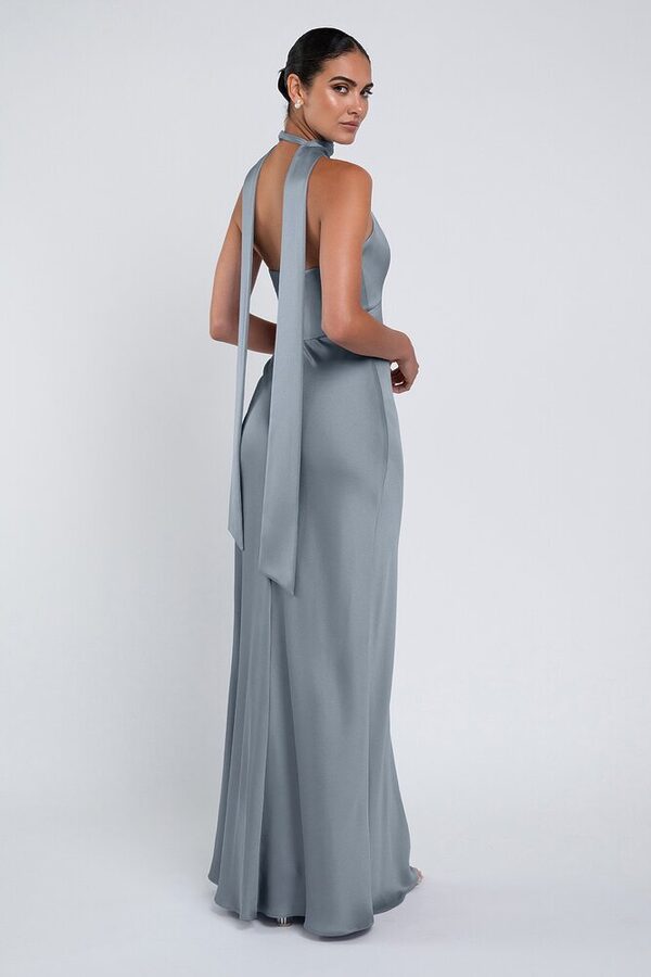 Louisa bridesmaid dress by Jenny Yoo in Chambray - Blue - Back Louisa bridesmaid dress by Jenny Yoo in Chambray - Blue - Back