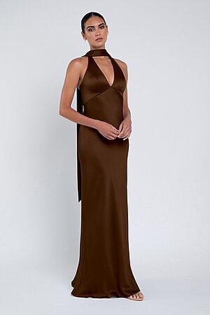 Louisa bridesmaid dress by Jenny Yoo in Espresso - Brown - Front