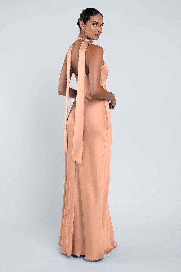 Louisa bridesmaid dress by Jenny Yoo in Peach Bellini - Pink - Back Louisa bridesmaid dress by Jenny Yoo in Peach Bellini - Pink - Back