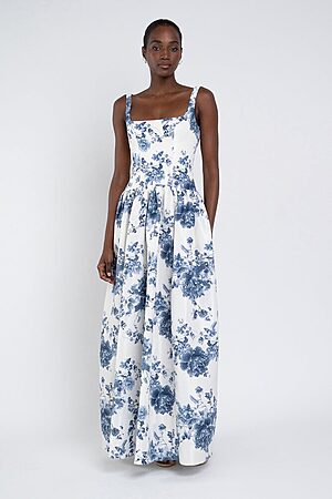 Shelby Print bridesmaid dress by Jenny Yoo in Peony Garden Blue Multi - Blue - Front