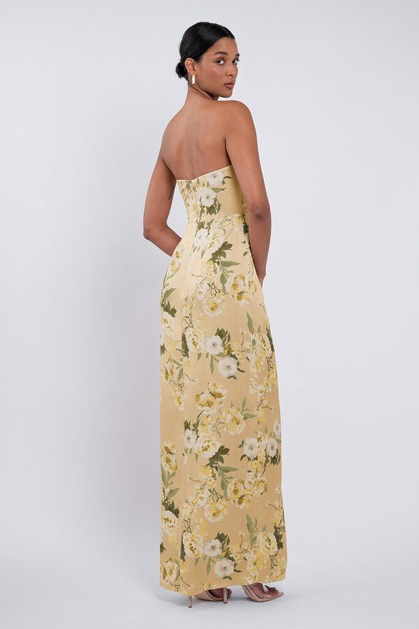 Victoria Print bridesmaid dress by Jenny Yoo in Verona, Floral, Buttercup - Yellow - Back Victoria Print bridesmaid dress by Jenny Yoo in Verona, Floral, Buttercup - Yellow - Back