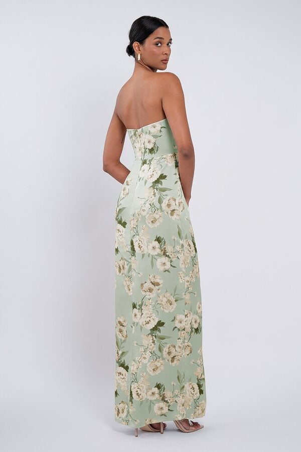 Victoria Print bridesmaid dress by Jenny Yoo in Verona, Floral, Meadow - Green - Back Victoria Print bridesmaid dress by Jenny Yoo in Verona, Floral, Meadow - Green - Back