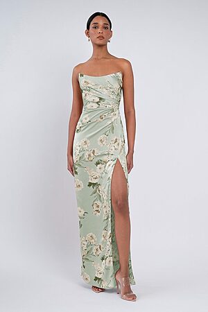 Victoria Print bridesmaid dress by Jenny Yoo in Verona, Floral, Meadow - Green - Front