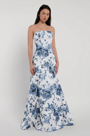 Fiona Print Blue Bridesmaid Dress by Jenny Yoo