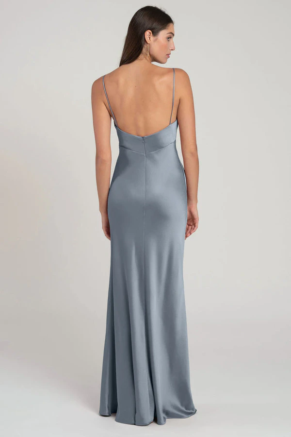Addison Chambray Blue bridesmaid dress by Jenny Yoo — back Addison Chambray Blue bridesmaid dress by Jenny Yoo — back